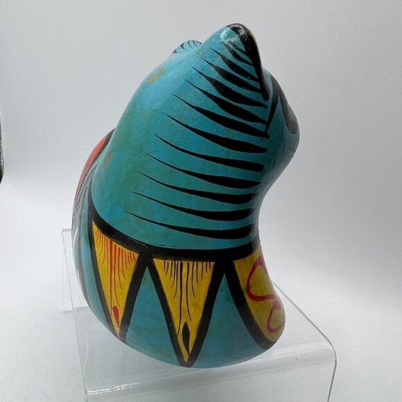 Vintage Puerto Vallarte 1990 Art Deco Cool Mexican Cat Ceramic Home Decor - Picture 9 of 13